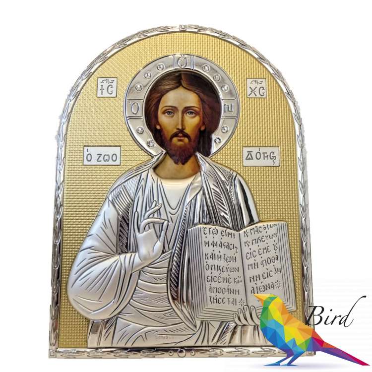 Фото Серебреная Икона Leader Argenti Иисус Христос 110х145 Swarovski 05.B854.60D | Интернет магазин Bird.in.ua