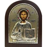 Серебряная Икона Leader Argenti Иисус Христос 80х100 Swarovski 05.3760 OL