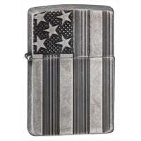 Зажигалка Zippo U.S.Flag Armor Antq Silver 28974