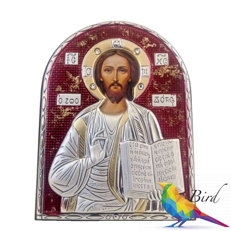 Фото Серебреная Икона Leader Argenti Иисус Христос 80х100 Swarovski 05.B853.60R | Интернет магазин Bird.in.ua
