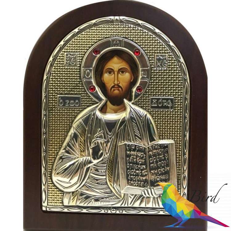 Фото Серебреная Икона Leader Argenti Иисус Христос 80х100 Swarovski 05.3760 OL | Интернет магазин Bird.in.ua
