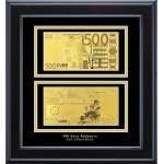 Фото Золотая купюра Golden 500 EURO 2-сторонняя в рамке 092 HB | Интернет магазин Bird.in.ua