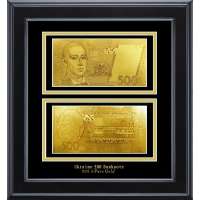 Золотая купюра Golden 500 грн двустор. в дерев. рамке 169 HB